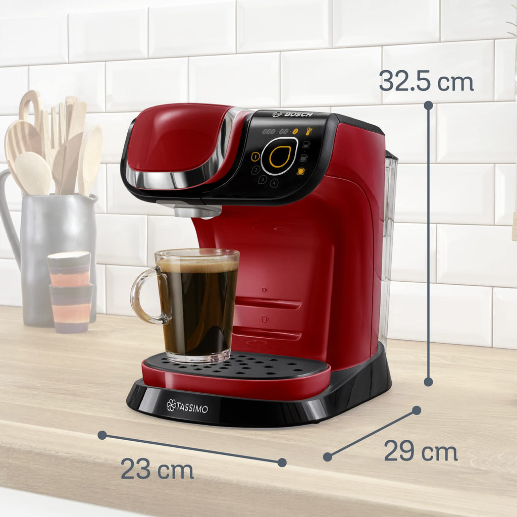 Eminenza Compatible My Way Cafetière Eminenza, tas6503, plus de 40 boissons chaudes, OneTouch, rouge