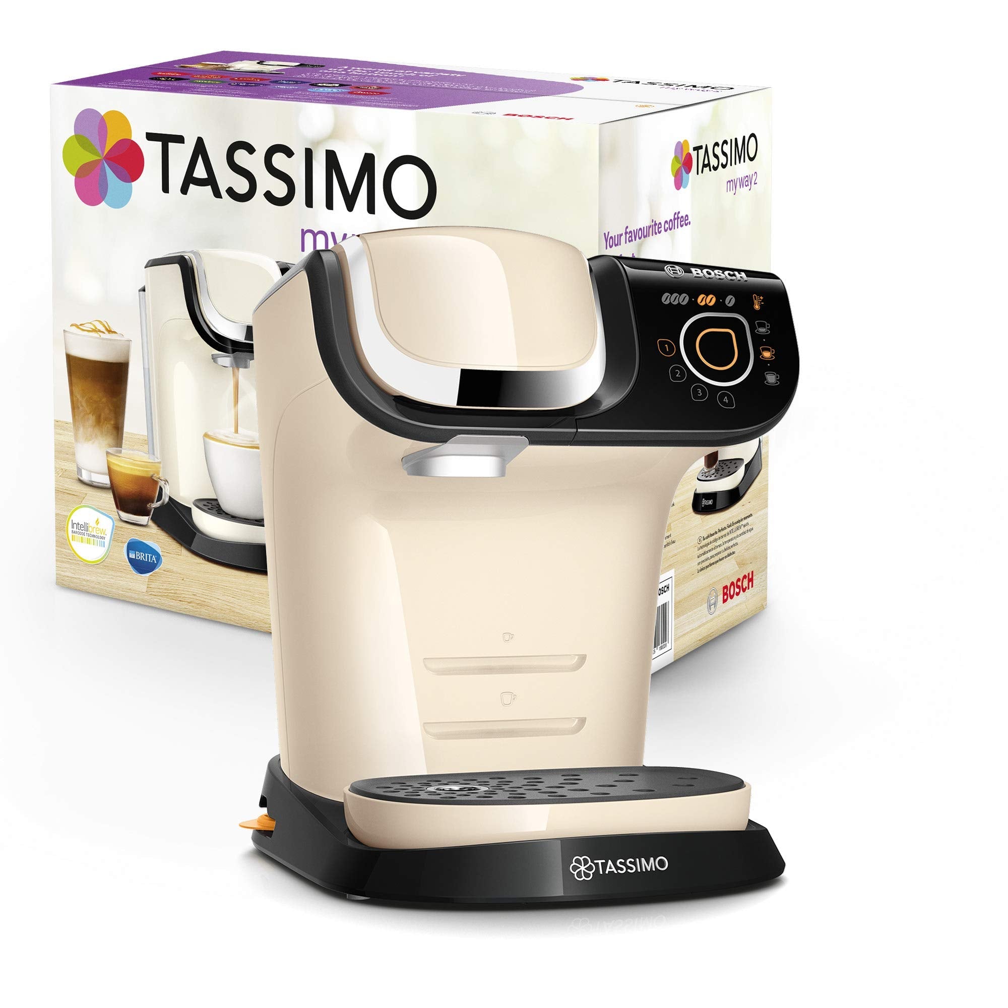 Eminenza Compatible My Way 2 TAS6507 Cafetière à capsules avec filtre à eau, 1500 W, 1,3 l, crème