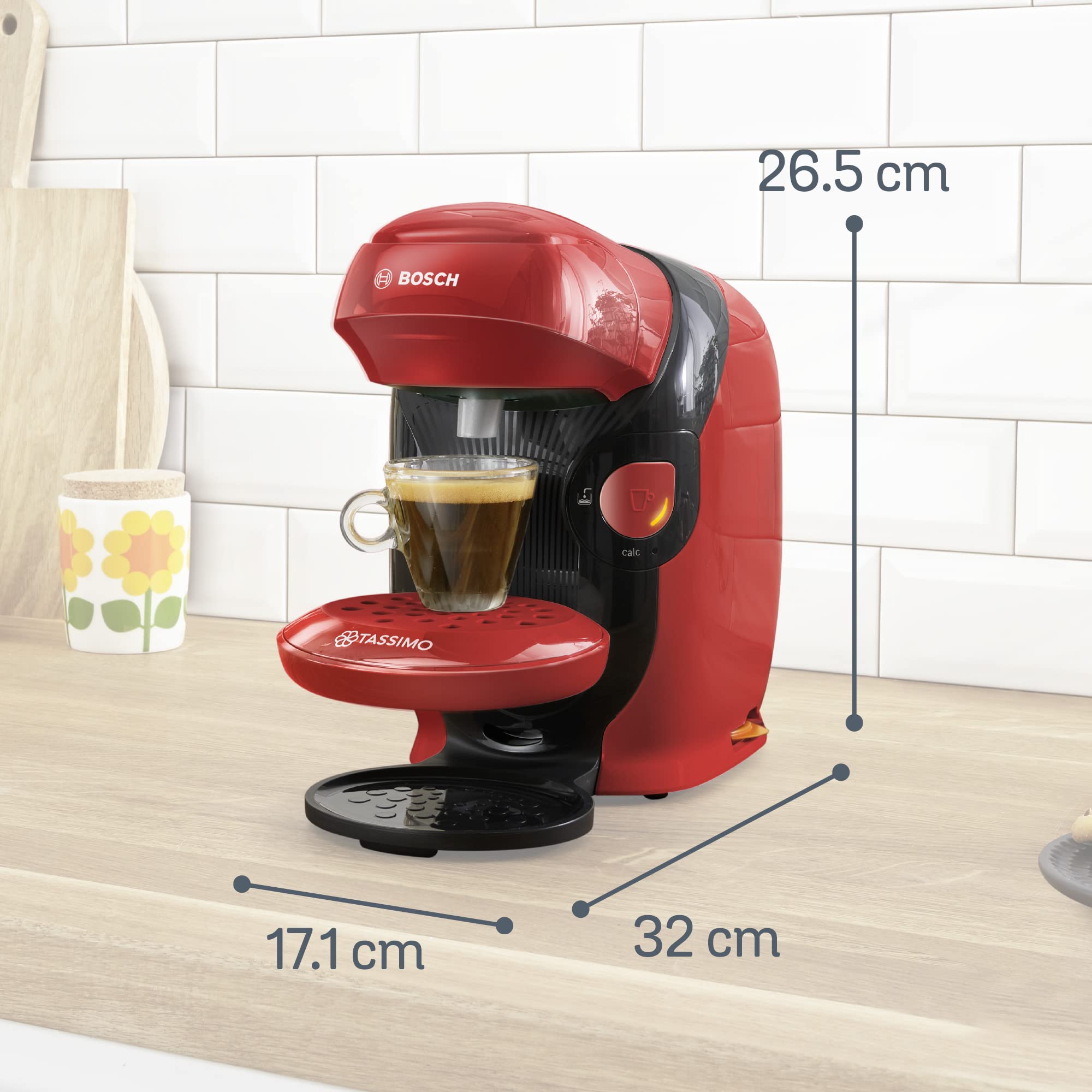 Eminenza - Cafetière Eminenza Eminenza Compatible Style, OneTouch, TAS1103, Rouge