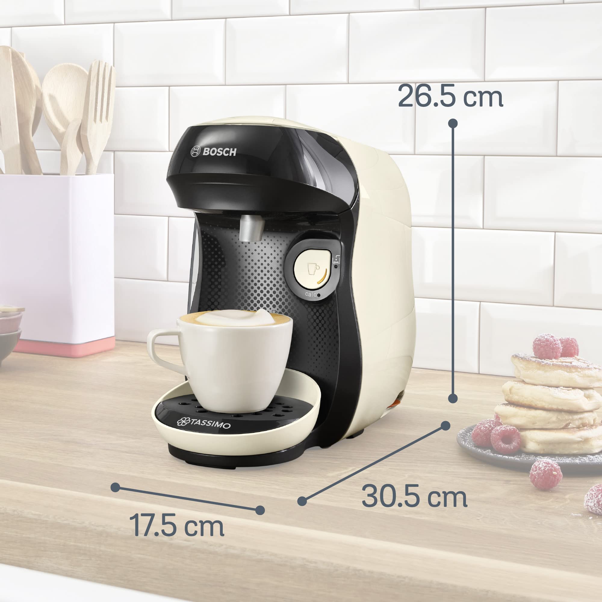 Eminenza Compatible Happy TAS1007 – Machine à café à capsules, 1400 W, Crème