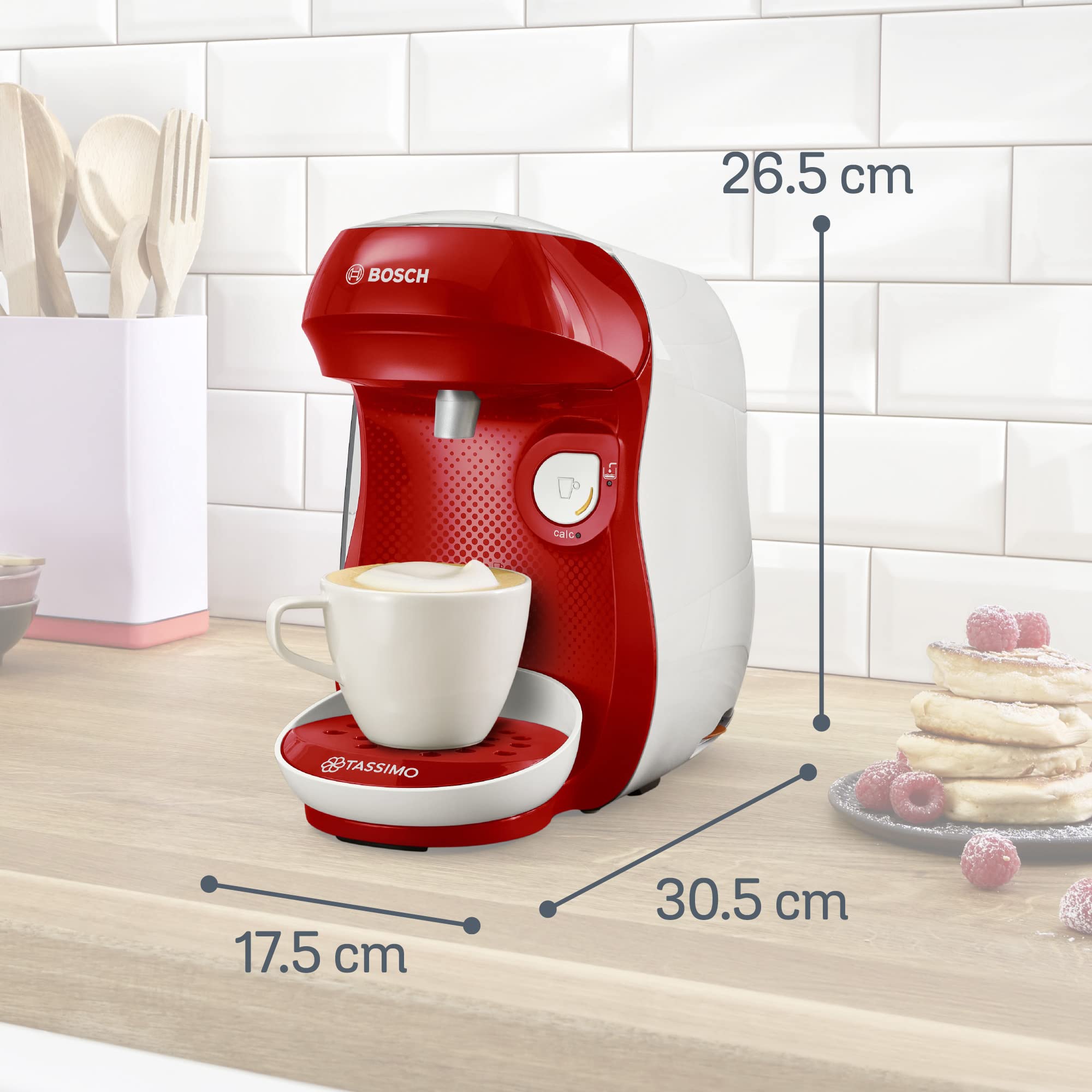 Eminenza - Cafetière Eminenza Eminenza Compatible Happy, tas1006, OneTouch, Rouge & blanc