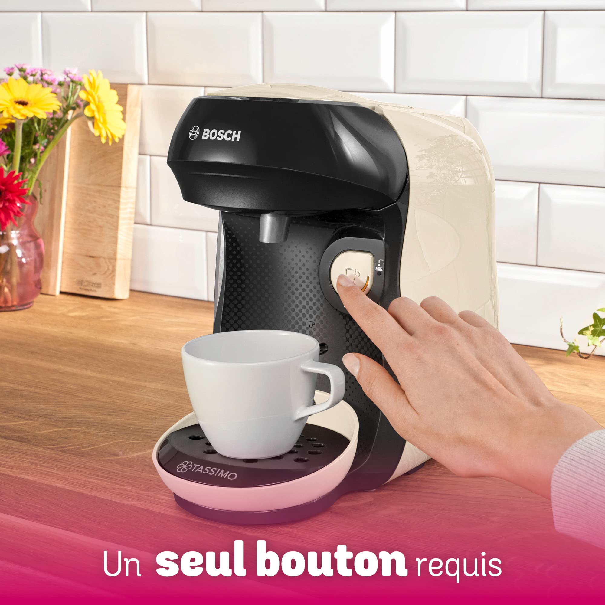 Eminenza Compatible Happy TAS1007 – Machine à café à capsules, 1400 W, Crème