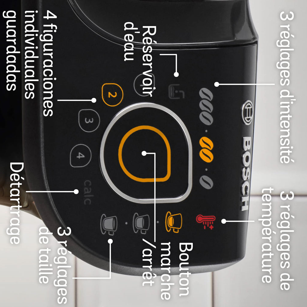 Eminenza Compatible My Way Cafetière Eminenza, tas 6502, plus de 40 boissons chaudes, OneTouch, Noir