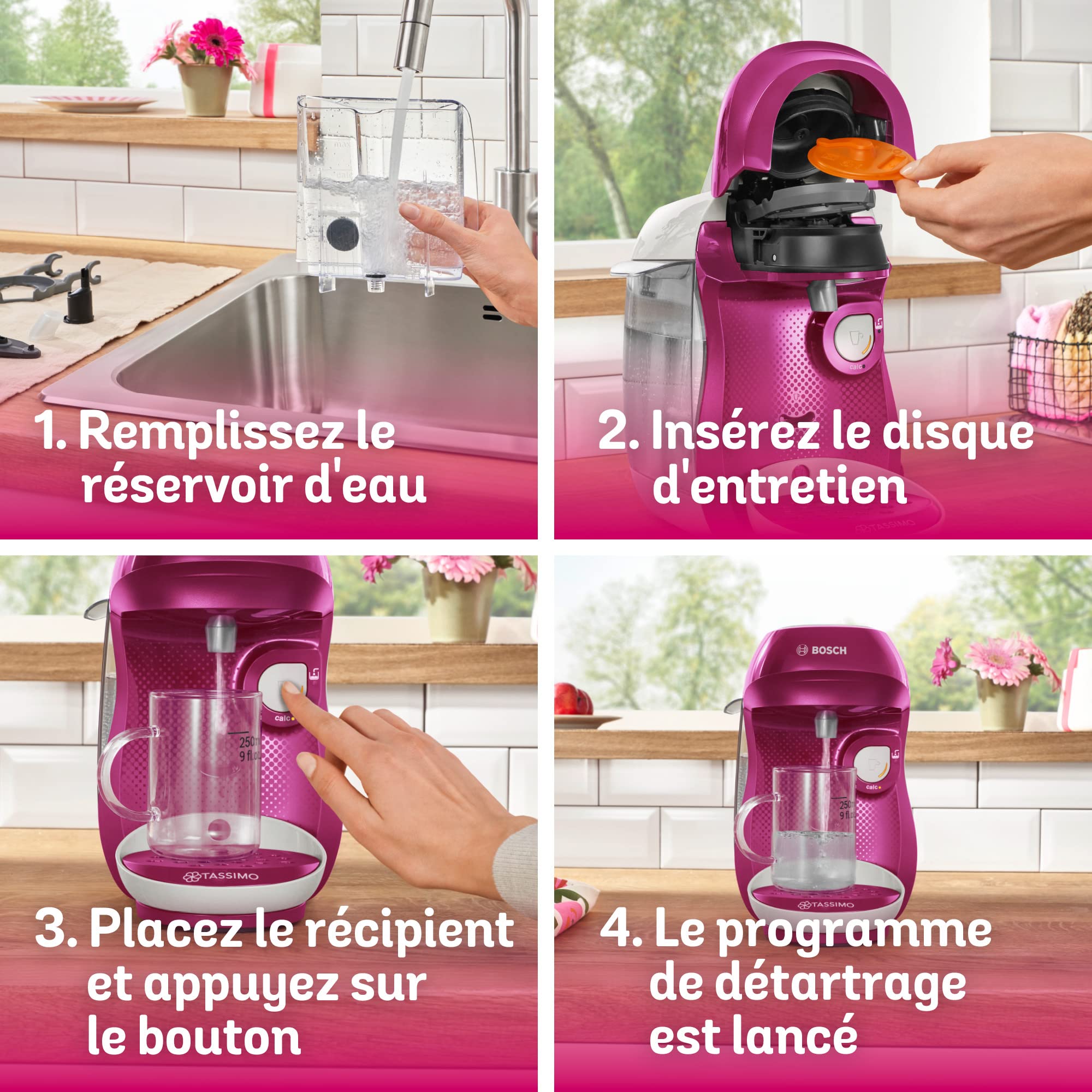 Eminenza - Cafetière Eminenza Eminenza Compatible Happy, tas1001, OneTouch, violet & blanc
