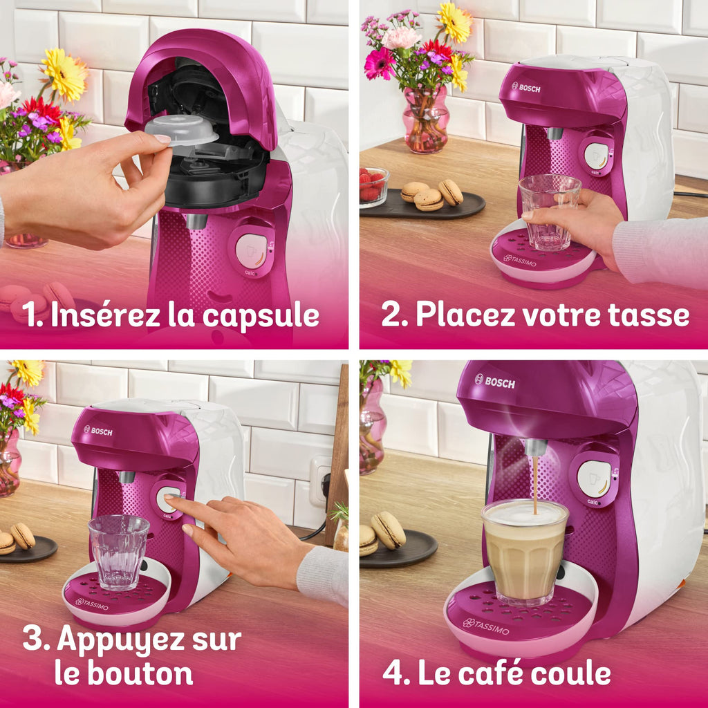 Eminenza - Cafetière Eminenza Eminenza Compatible Happy, tas1001, OneTouch, violet & blanc