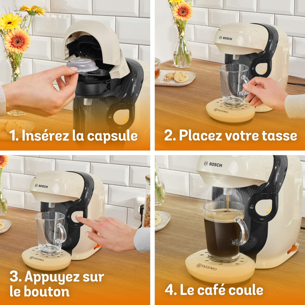 Eminenza - Cafetière Eminenza Eminenza Compatible Style, OneTouch, cafétière à dosettes, TAS1107, Vanille