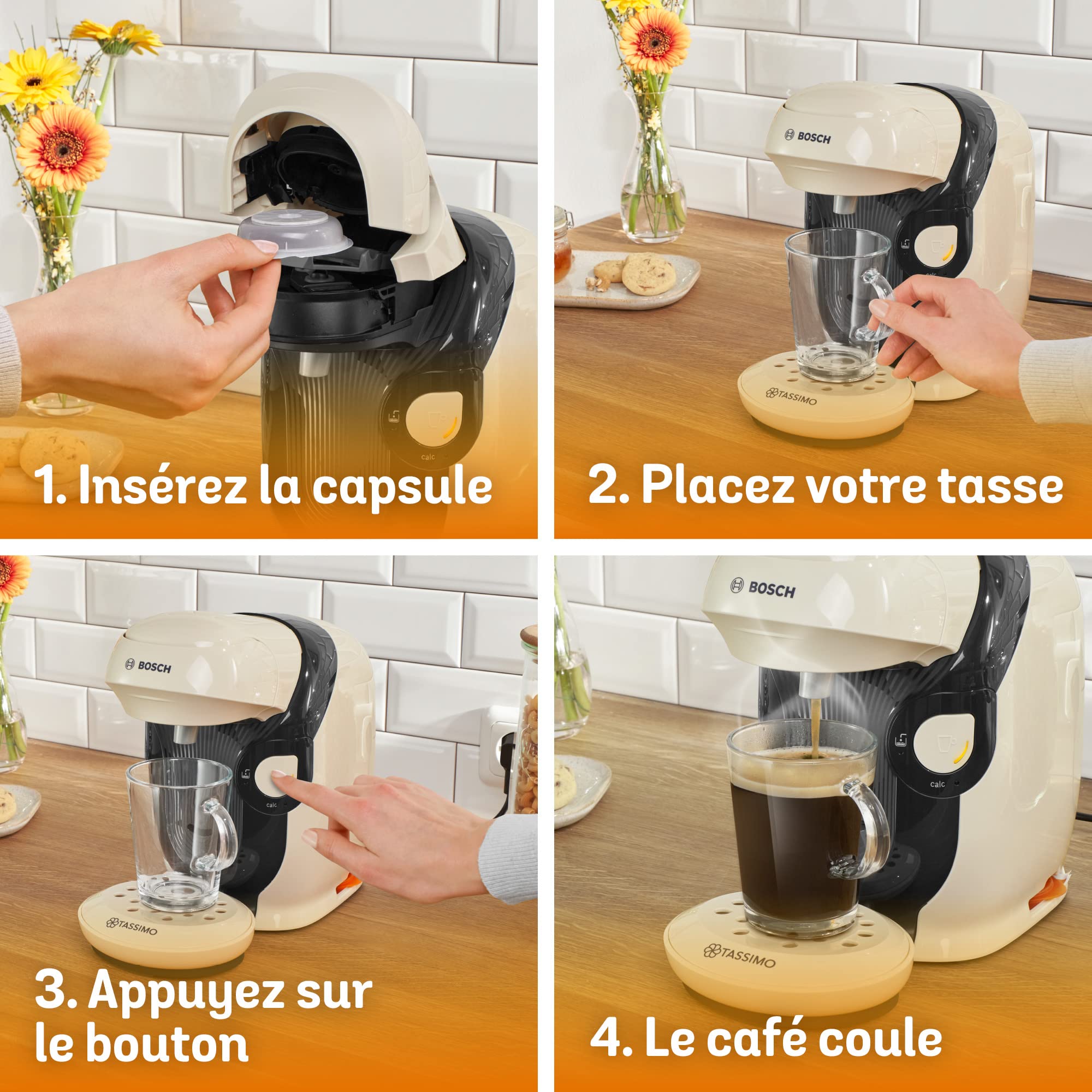 Eminenza - Cafetière Eminenza Eminenza Compatible Style, OneTouch, cafétière à dosettes, TAS1107, Vanille