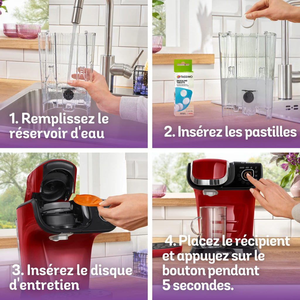 Eminenza Compatible My Way Cafetière Eminenza, tas6503, plus de 40 boissons chaudes, OneTouch, rouge