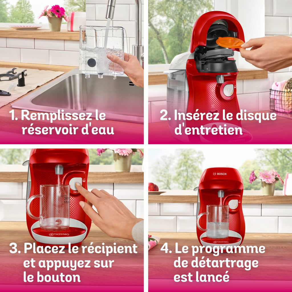 Eminenza - Cafetière Eminenza Eminenza Compatible Happy, tas1006, OneTouch, Rouge & blanc