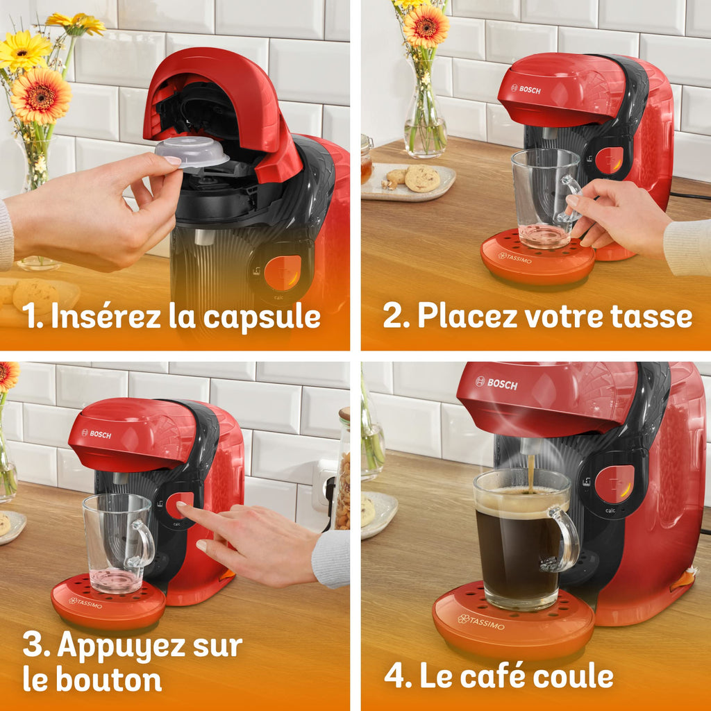 Eminenza - Cafetière Eminenza Eminenza Compatible Style, OneTouch, TAS1103, Rouge