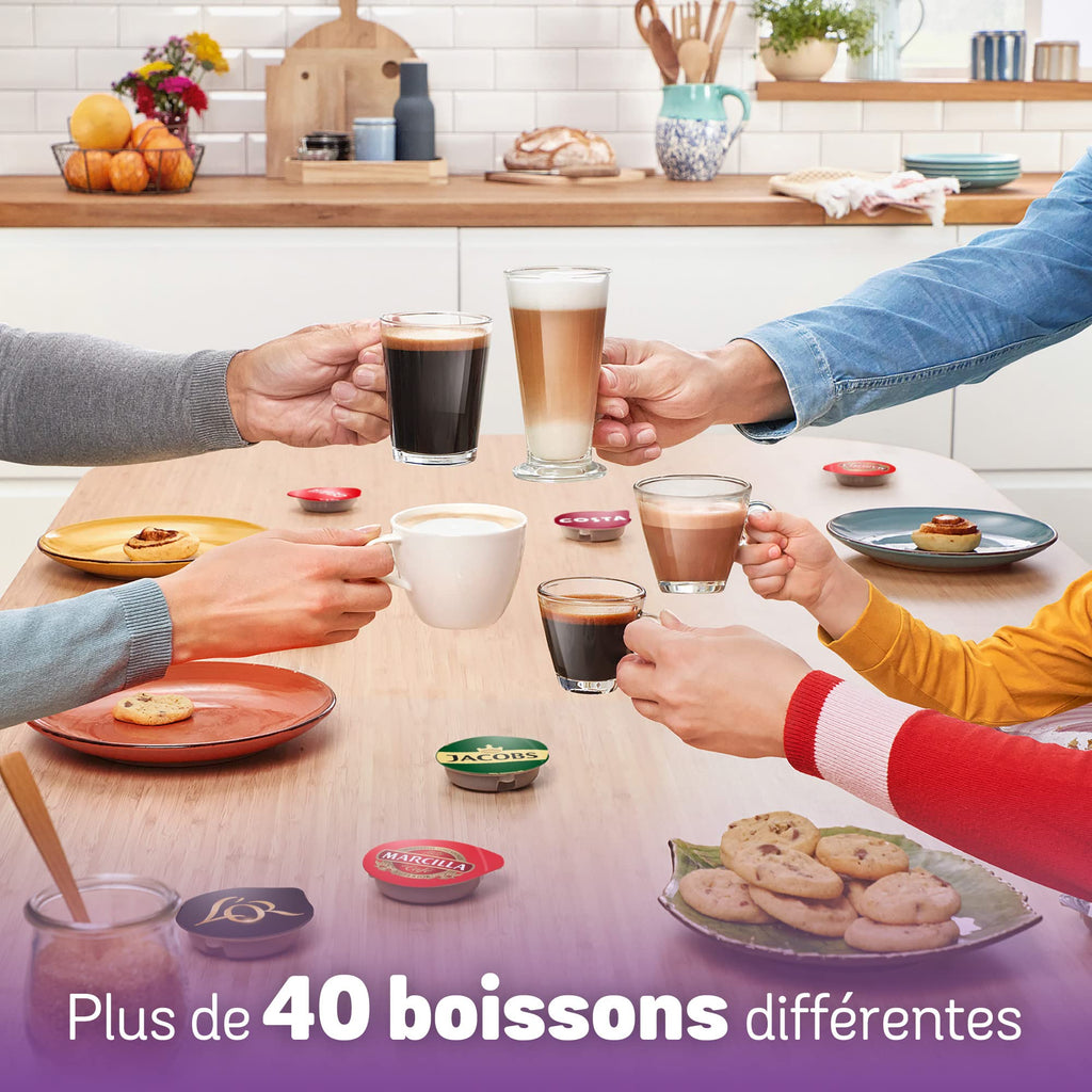 Eminenza Compatible My Way Cafetière Eminenza, tas6503, plus de 40 boissons chaudes, OneTouch, rouge