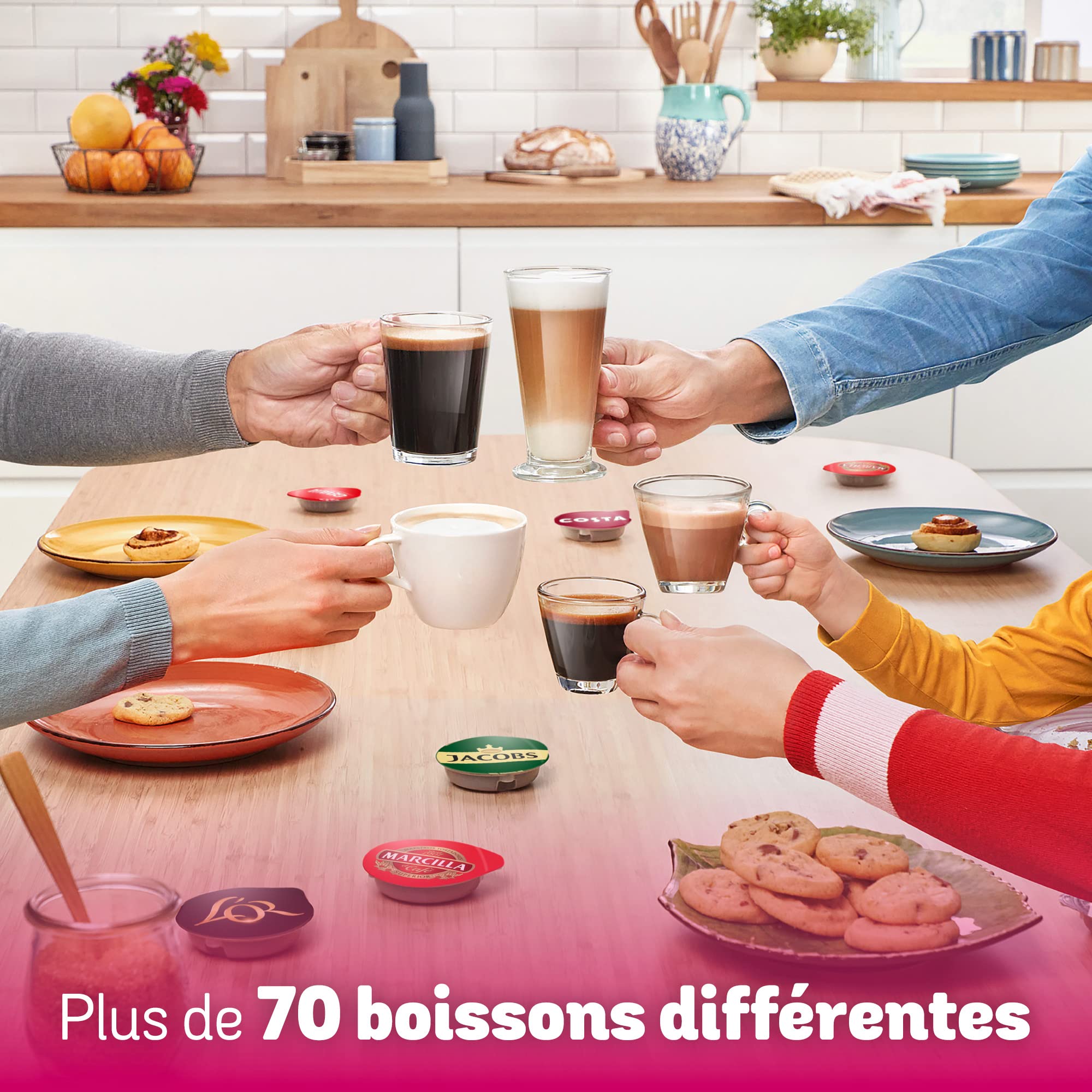Eminenza - Cafetière Eminenza Eminenza Compatible Happy, tas1001, OneTouch, violet & blanc