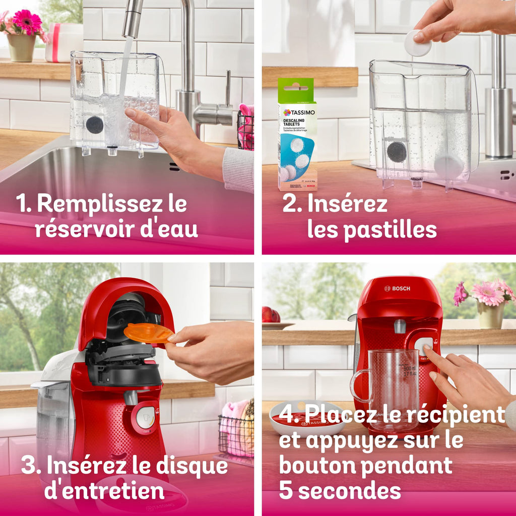 Eminenza - Cafetière Eminenza Eminenza Compatible Happy, tas1006, OneTouch, Rouge & blanc