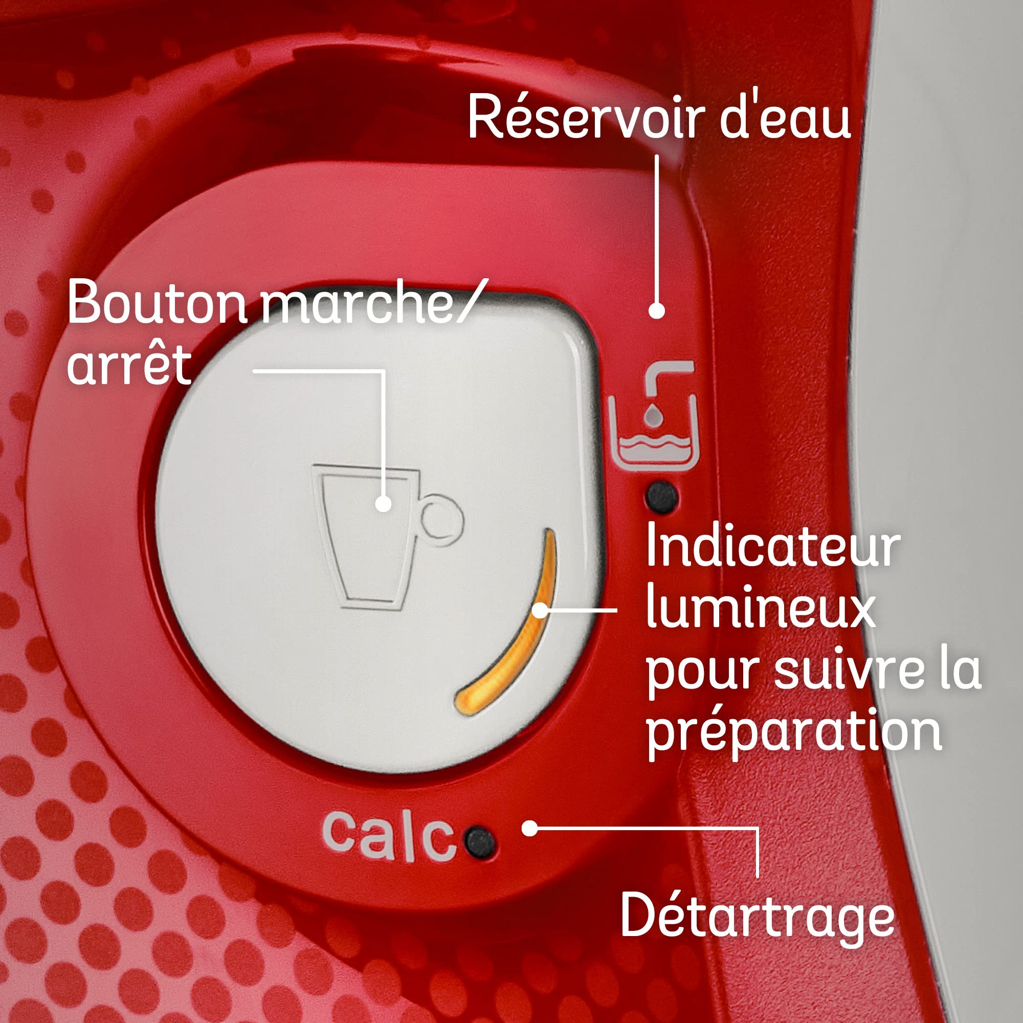 Eminenza - Cafetière Eminenza Eminenza Compatible Happy, tas1006, OneTouch, Rouge & blanc