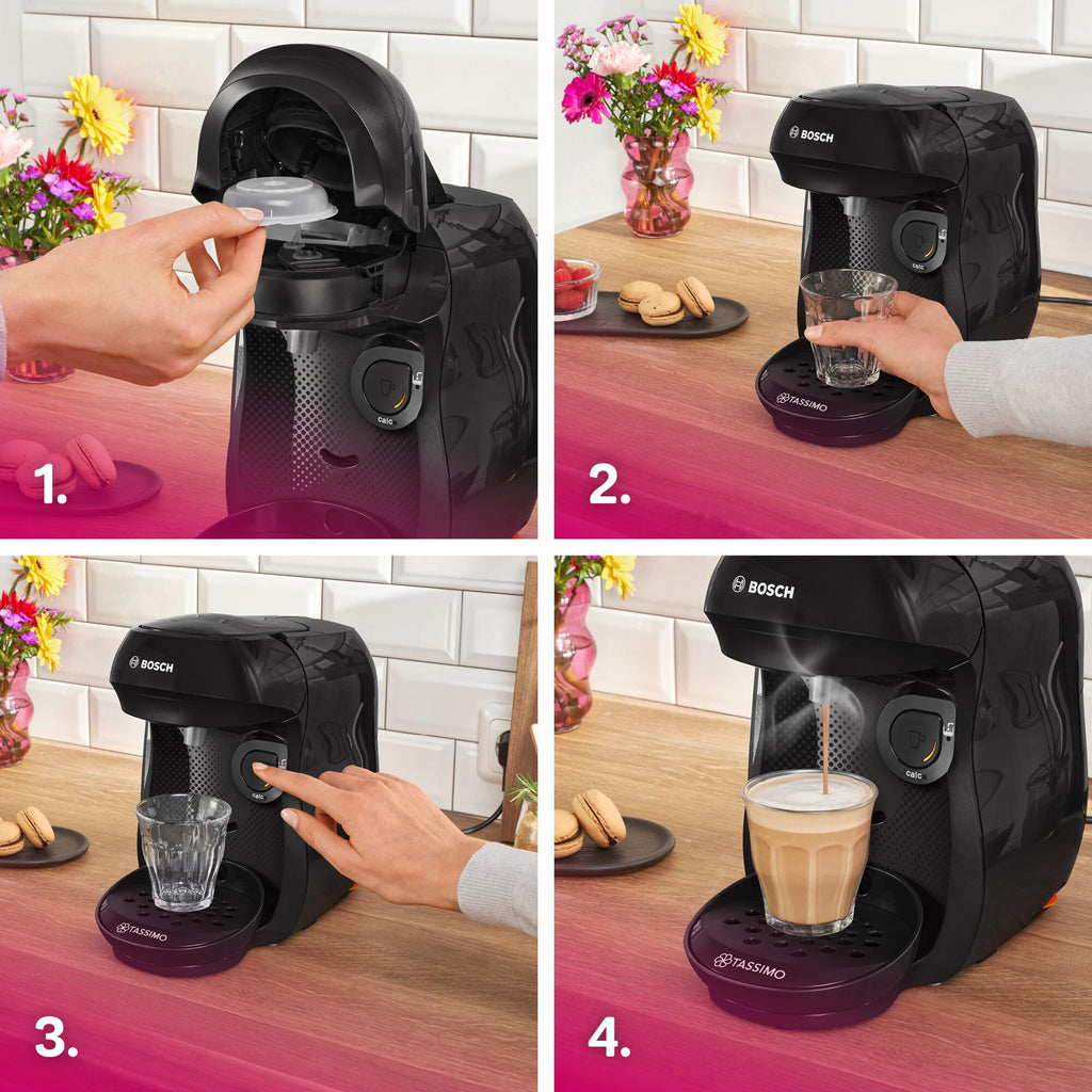 Eminenza - Machine à café multi-boissons Eminenza Compatible Happy friendly, TAS102EA, Noir