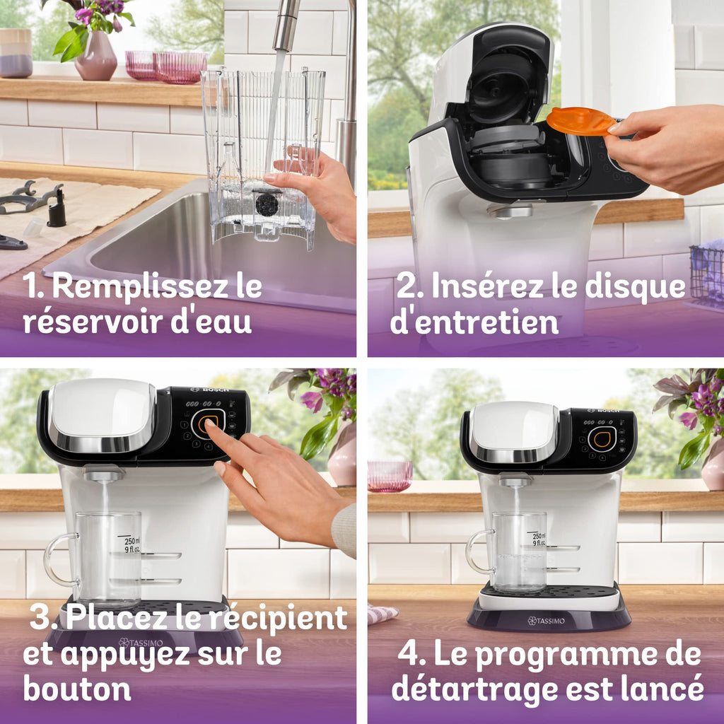 Eminenza Compatible My Way Cafetière Eminenza, tas 6504, plus de 40 boissons chaudes, OneTouch, Blanc
