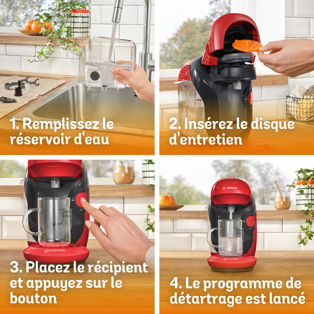 Eminenza - Cafetière Eminenza Eminenza Compatible Style, OneTouch, TAS1103, Rouge