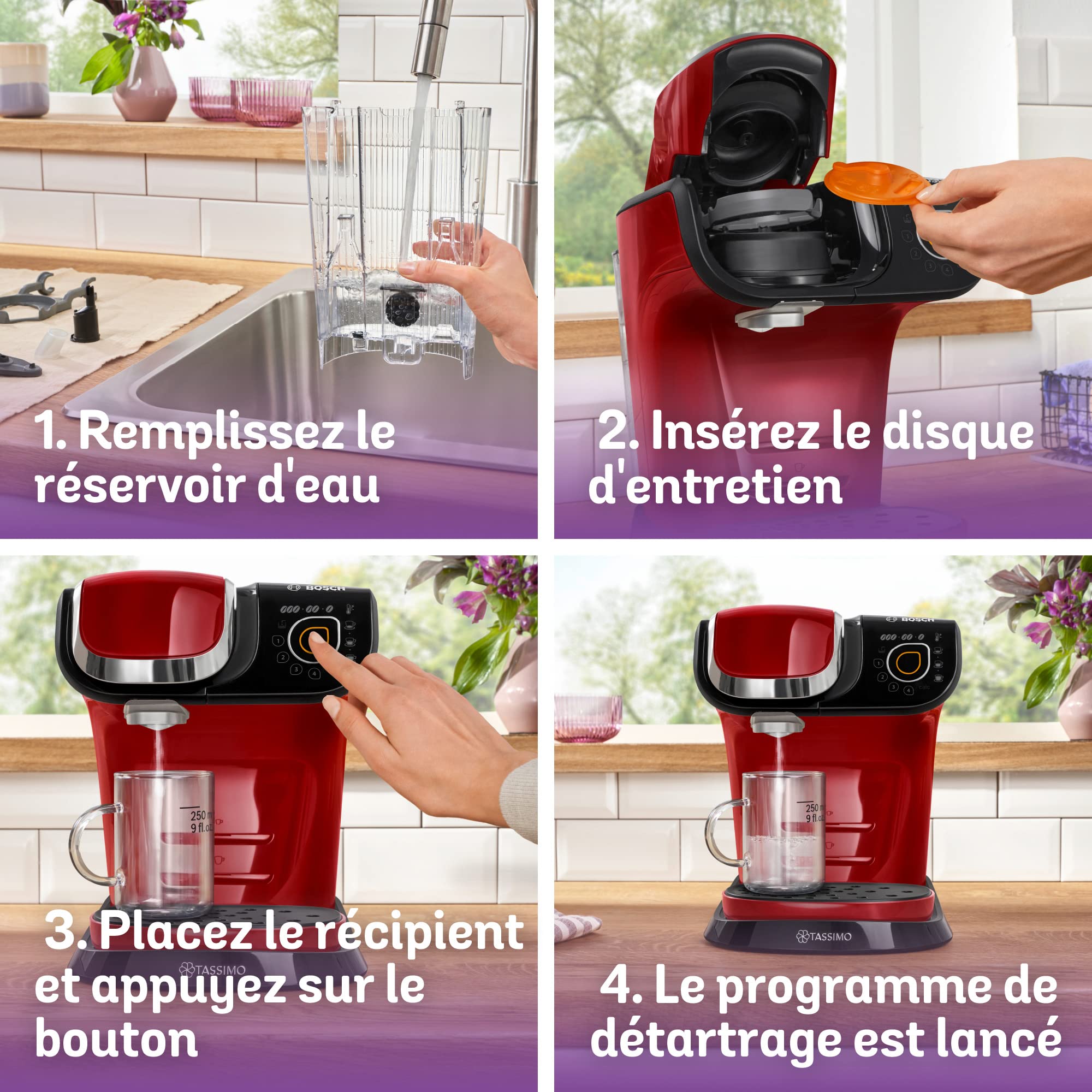 Eminenza Compatible My Way Cafetière Eminenza, tas6503, plus de 40 boissons chaudes, OneTouch, rouge